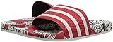 adidas Originals Adilette Slip-On Slides Herren, Rot - Scarlet/Off White/Scarlet - Größe: 40.5 - 5